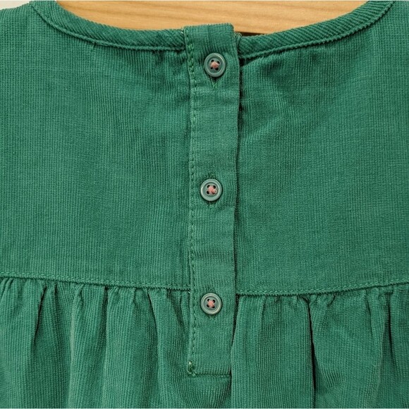 Mini Boden Green Teal Corduroy Short Sleeve Tiered Dress Girls Size 8 9 - Picture 4 of 7